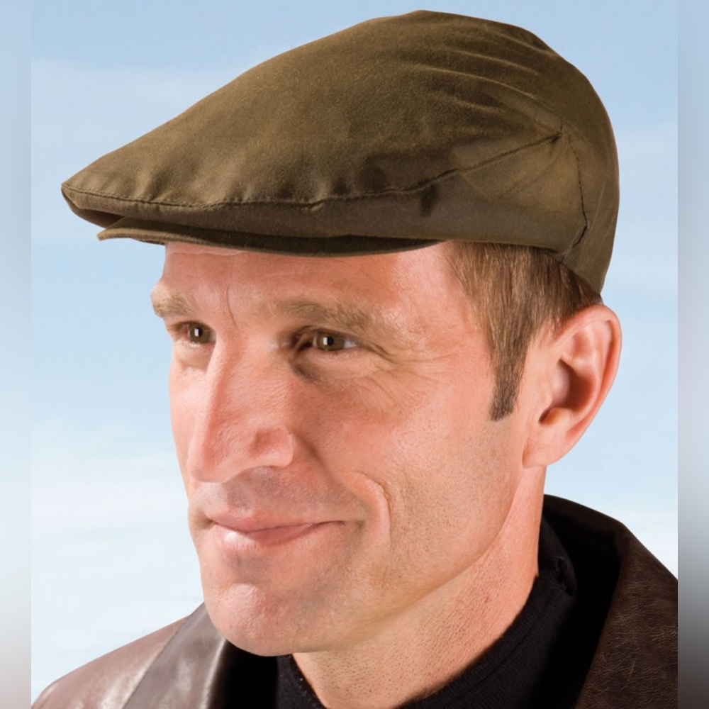 The Weatherproof Driving Faux Leather Sherpa Lined Brown Derby Cap Size XL